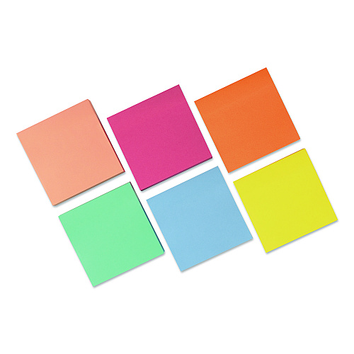 Ultra Sticky Note Pads, 3" x 3", Assorted, 100 Sheets/Pad, 24 Pads/Pack