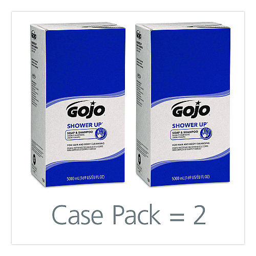 SHOWER UP Soap and Shampoo, Clean, 5,000 mL Refill Bag, 2/Carton