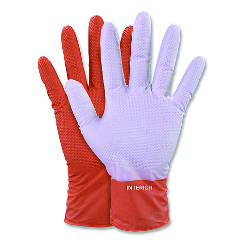 GloveWorks by AMMEX Ultra Industrial Flock-Lined Nitrile Disposable Gloves, Large, 6 mil Thick, 9.06" Long, Orange, 50/Box, 10 Boxes/Carton (GWUOFN46050)