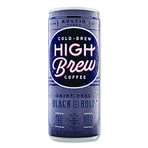 HIGH Brew Coffee Cold Brew Coffee + Protein, Black and Bold, 8 oz Can, 12/Pack (00504)