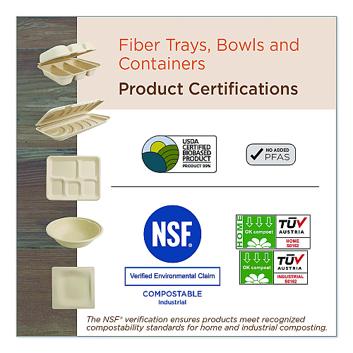 Fiber Barrel Bowls, 8 oz, Natural, 500/Carton