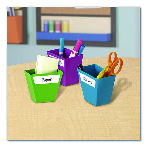 Learning Resources Magnetic Create-a-Space Storage Bins, 2" x 3.75" Assorted Colors, 4 Bins (LER3807)
