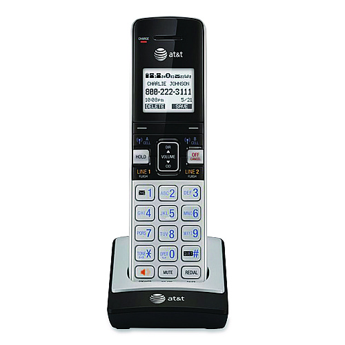 AT&T Connect to Cell TL86103 Two-Line Corded/Cordless Phone, Corded Base Station and 1 Additional Handset, Black/Silver