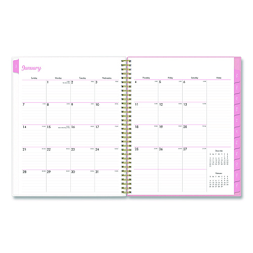 Blue Sky Mimi Pink Weekly/Monthly Planner, Floral Artwork, 11 x 8.5, Pink/Blue/Rose Cover, 12-Month (Jan to Dec): 2026 (137264)