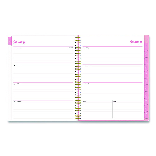 Blue Sky Mimi Pink Weekly/Monthly Planner, Floral Artwork, 11 x 8.5, Pink/Blue/Rose Cover, 12-Month (Jan to Dec): 2026 (137264)