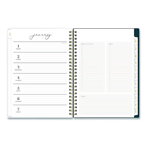 Blue Sky Life Note-It Dania Weekly/Monthly Planner, Floral Artwork, 8.63 x 5.88, Teal/Pink/Blue Cover, 12-Month (Jan to Dec): 2026 (139478)