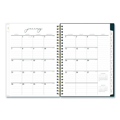 Blue Sky Life Note-It Dania Weekly/Monthly Planner, Floral Artwork, 8.63 x 5.88, Teal/Pink/Blue Cover, 12-Month (Jan to Dec): 2026 (139478)