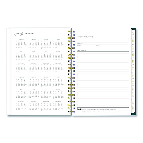 Blue Sky Life Note-It Dania Weekly/Monthly Planner, Floral Artwork, 8.63 x 5.88, Teal/Pink/Blue Cover, 12-Month (Jan to Dec): 2026 (139478)