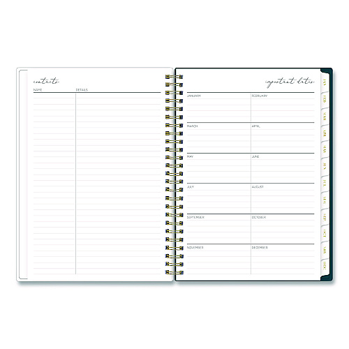 Blue Sky Life Note-It Dania Weekly/Monthly Planner, Floral Artwork, 8.63 x 5.88, Teal/Pink/Blue Cover, 12-Month (Jan to Dec): 2026 (139478)