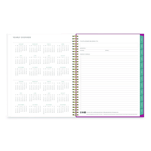 Blue Sky Kelly Ventura Magenta Bloom Weekly/Monthly Planner, Floral Artwork, 11 x 8.5, Multicolor Cover, 12-Month (Jan to Dec): 2026 (140945)