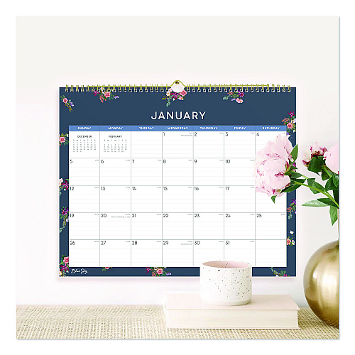 Blue Sky Ashlyn Monthly Wall Calendar, Floral Artwork, 15 x 12, White/Blue/Pink Sheets, 12-Month (Jan to Dec): 2026 (148617)
