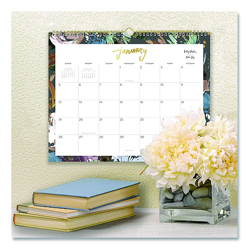 Blue Sky Midnight Garden Monthly Wall Calendar, 15 x 12, Floral Artwork, White/Multicolor Sheets, 12-Month (Jan to Dec): 2026 (149058)