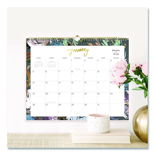 Blue Sky Midnight Garden Monthly Wall Calendar, 15 x 12, Floral Artwork, White/Multicolor Sheets, 12-Month (Jan to Dec): 2026 (149058)