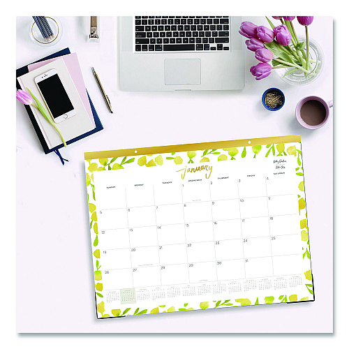 Blue Sky Mimosa Monthly Desk Pad Calendar, 22 x 17, Lemon Artwork, White/Yellow/Green Sheets, 12-Month (Jan to Dec): 2026 (149063)
