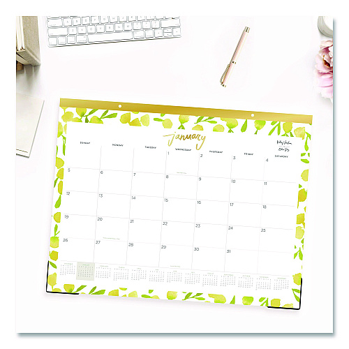 Blue Sky Mimosa Monthly Desk Pad Calendar, 22 x 17, Lemon Artwork, White/Yellow/Green Sheets, 12-Month (Jan to Dec): 2026 (149063)