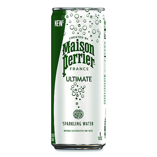 Nestle Maison Perrier Sparkling Water, Plain, 11.15 oz, 8 Cans/Box (60171)