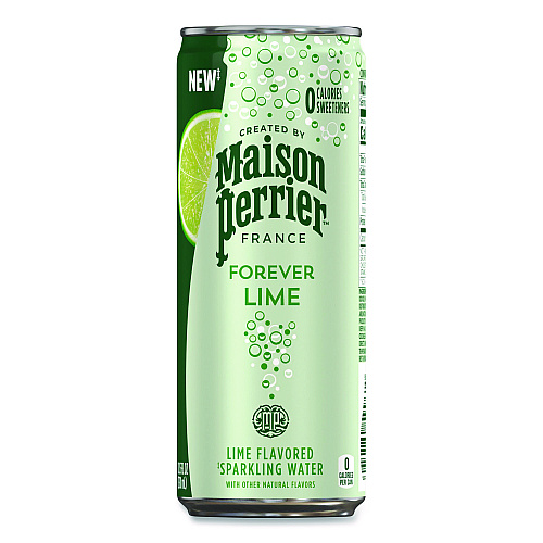 Nestle Maison Perrier Sparkling Water,11.15 oz Can, Lime, 8 Cans/Box (85129)