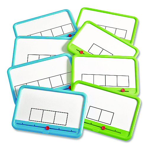 Learning Resources ELKONIN Box Magnetic Dry Erase Board Set, 11.4 x 5, White Surface, 8 Boards (94476)