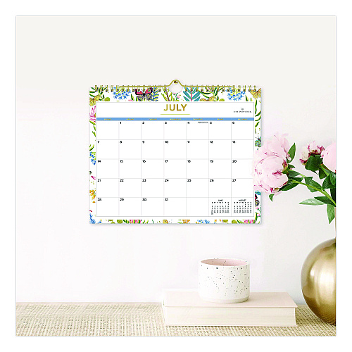 Blue Sky Day Designer Flutter Academic Year Wall Calendar, Butterfly Floral Artwork, 11 x 8.75, 12-Month (July to June): 2025 to 2026 (136694)