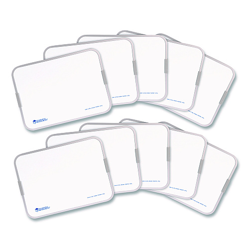 Learning Resources Dry Erase Boards, 9" x 12", White Surface, 10 Boards (LER4278)