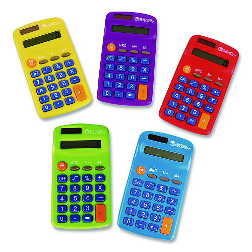 Learning Resources Rainbow Calculators, 8-Digit, LCD, 10 Calculators (LER0014)