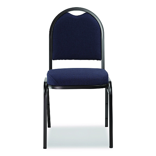 NPS 9200 Series Premium Upholstered Stack Chair, Fabric, Supports 500 lbs, 19" Seat Ht, Midnight Blue Seat/Back, Black Base, 2/Pk (9254BT2)