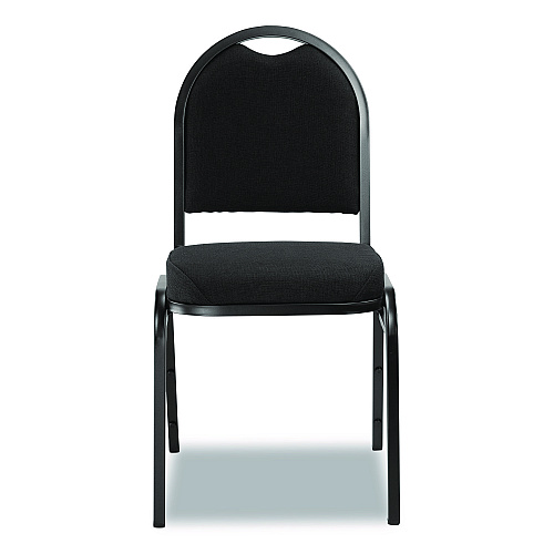 NPS 9200 Series Premium Upholstered Stack Chair, Fabric, Supports 500 lb,19" Seat Height, Ebony Black Seat/Back, Black Base, 2/PK (9260BT2)