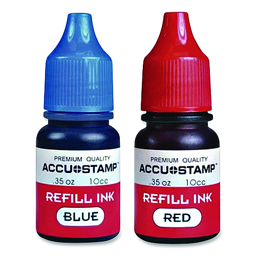 COSCO ACCU-STAMP Refill Ink, 0.35 oz, Blue/Red (032958)