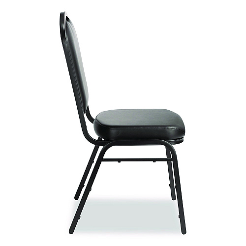 NPS 9300 Series Deluxe Upholstered Stack Chair, Vinyl, Supports Up to 500 lb, 19" Seat Height, Black Seat/Back/Base, 2/Pack (9310BT2)
