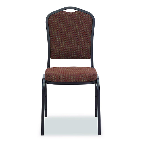 NPS 9300 Series Deluxe Upholstered Stack Chair, Fabric, Supports 500 lb, 19" Seat Height, Chocolatier Seat/Back, Black Base, 2/PK (9361BT2)