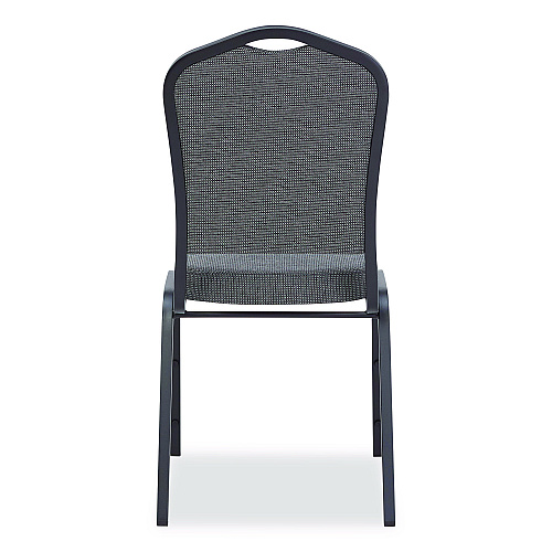 NPS 9300 Series Deluxe Upholstered Stack Chair, Fabric, Supports 500 lb,19" Seat Ht, Nat Graystone Seat/Back, Black Base, 2/PK (9362BT2)