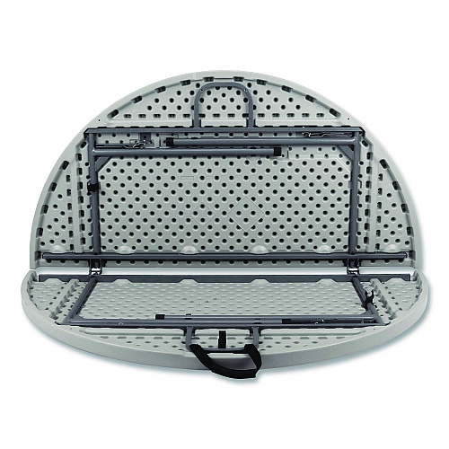 NPS Comfort Max Fold-in-Half Table, Round, 60w x 60d x 29.25h, Speckled Gray Top, Gray Base/Legs (CMFIH60R)