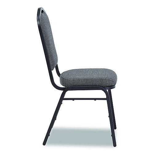 NPS 9300 Series Deluxe Upholstered Stack Chair, Fabric, Supports 500 lb,19" Seat Ht, Nat Graystone Seat/Back, Black Base, 2/PK (9362BT2)