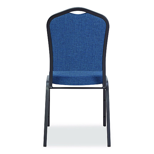 NPS 9300 Series Deluxe Upholstered Stack Chair, Fabric, Supports 500 lb, 19" Seat Ht, Natural Blue Seat/Back, Black Base, 2/Pack (9374BT2)