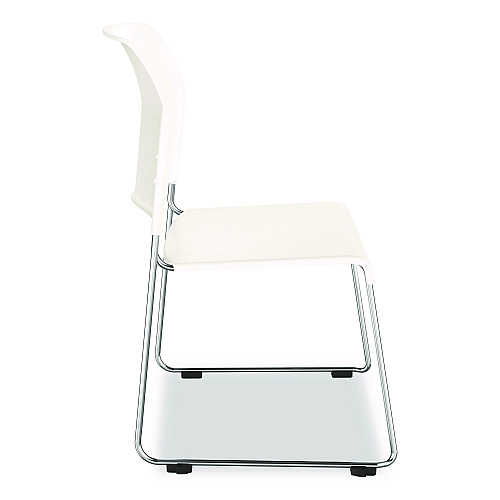 NPS 8800 Series Cafetorium Plastic Stack Chair, Supports Up to 500 lb, 18" Seat Height, White Seat/Back, Chrome Base, 4/Carton (880111014)