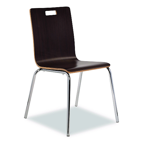 NPS Bushwick Series Bentwood Chair, Supports Up to 500 lb, 18" Seat Height, Espresso Seat, Espresso Back, Chrome Base, 4/Carton (BCC214)