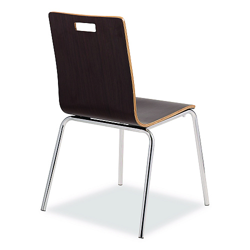 NPS Bushwick Series Bentwood Chair, Supports Up to 500 lb, 18" Seat Height, Espresso Seat, Espresso Back, Chrome Base, 4/Carton (BCC214)