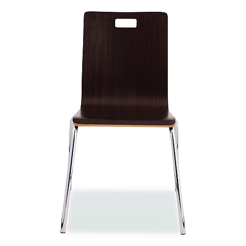 NPS Bushwick Series Bentwood Chair, Supports Up to 500 lb, 18" Seat Height, Espresso Seat, Espresso Back, Chrome Base, 4/Carton (BCC214)