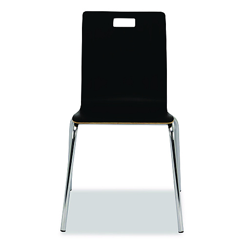NPS Bushwick Series Bentwood Chair, Supports Up to 500 lb, 18" Seat Height, Black Seat, Black Back, Chrome Base, 4/Carton (BCC234)