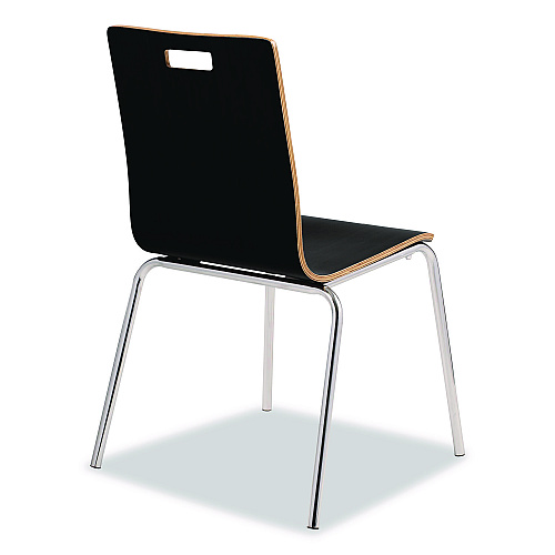 NPS Bushwick Series Bentwood Chair, Supports Up to 500 lb, 18" Seat Height, Black Seat, Black Back, Chrome Base, 4/Carton (BCC234)