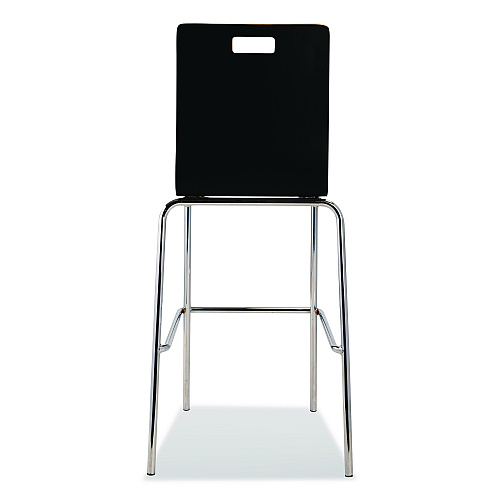 NPS Bushwick Series Bentwood Stool, Supports Up to 500 lb, 30" Seat Height, Black Seat, Black Back, Chrome Base, 4/Carton (BCS234)