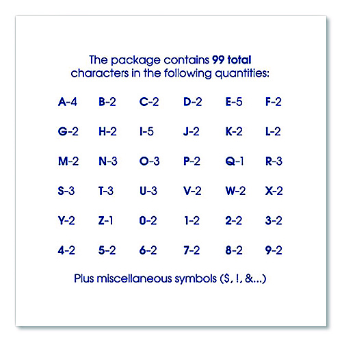 COSCO Peel-and-Stick Indoor/Outdoor Letters, Numbers and Symbols, 2" Tall, Black Characters, 133 Pieces (098139)