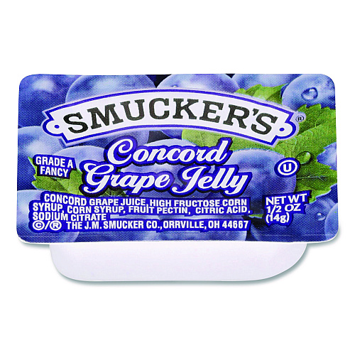 Smucker's Jelly/Jam Plastic Portion Control Cups, Grape, 0.5 oz Cup, 200/Carton (00764)