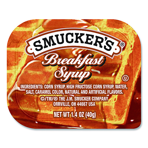 Smucker's Breakfast Syrup Plastic Portion Control Cup, 1.4 oz Cup, 100/Carton (51009)