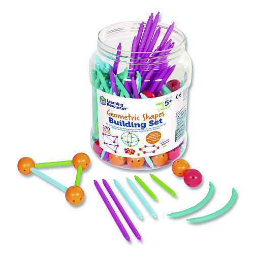Learning Resources Geometric Shapes Building Set, Grades K to 5, 170 Pieces (LER1776)