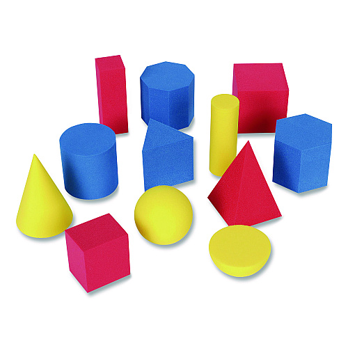 Learning Resources Hands-On Soft Geometric Solids, Grades K to 5, 12 Pieces (LER6120)