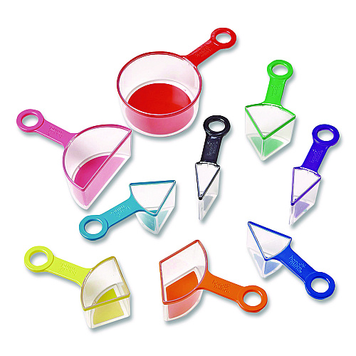 hand2mind Rainbow Fraction Measuring Cups, Pre-K to K, 9 Pieces (93399)