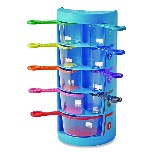 hand2mind Rainbow Fraction Measuring Cups, Pre-K to K, 9 Pieces (93399)