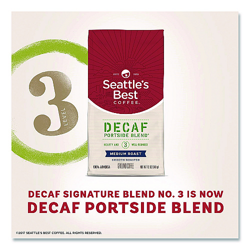 Seattle's Best Port Side Blend Whole Bean Coffee, Decaffeinated, 12 oz Bag (11008565)