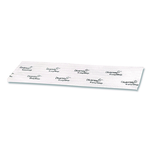 Diversey EasyMop Microfiber Dust Mop Pads, 16 x 5.3, White, 50/Pack (D1232214)
